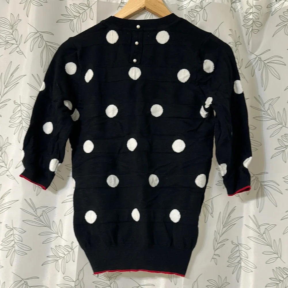 Style Me Petites-Charming Polka Dot Sweater NWOT - Picture 3 of 8